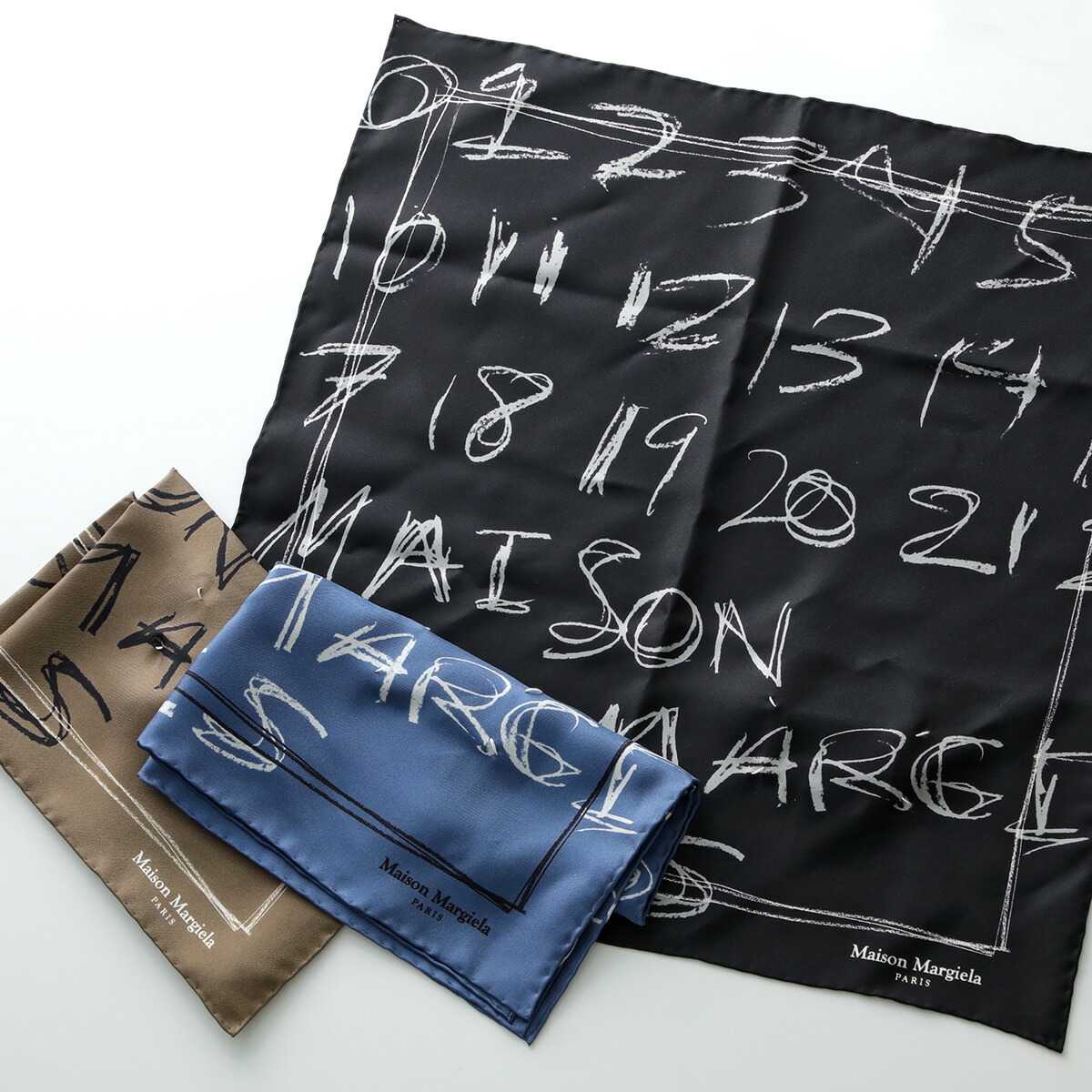 MAISON MARGIELA メゾンマルジェラ スカーフ S51TF0048 M35819 メンズ ナンバリング シルク カラー3色 S51TF0048M35819900S