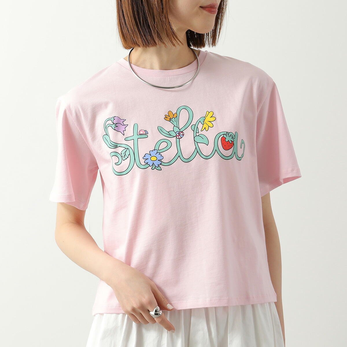 STELLA McCARTNEY KIDS ステラマッカートニー キッズ Tシャツ TY8A31 Z0434 レディース ガールズ 半袖 カットソー ロゴT クルーネック 51R