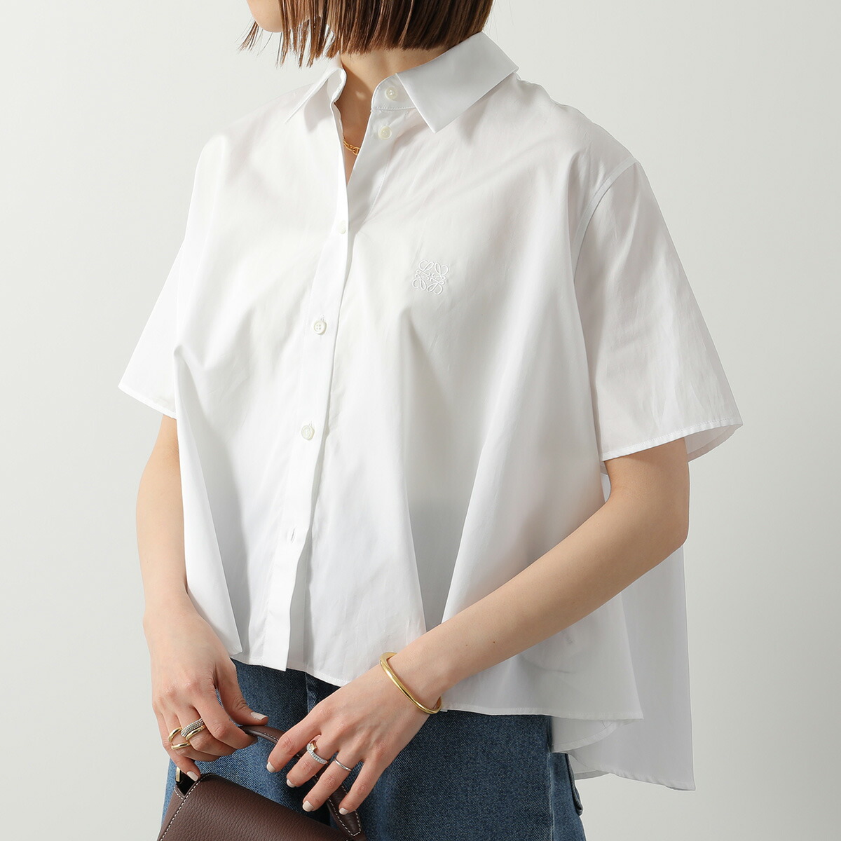 楽天市場】ロエベ シャツ ブラウス クロップド シャツ ロゴ カーキ