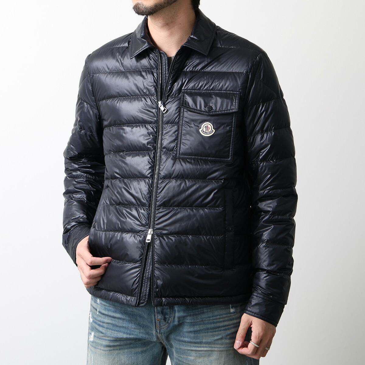 MONCLER モンクレール ライトダウンジャケット MOURILLON ムリヨン 1G00001 597Y4 メンズ ナイロン アイコンパッチ 胸ポケット 776 1G00001597Y4776｜インポートセレクトmusee