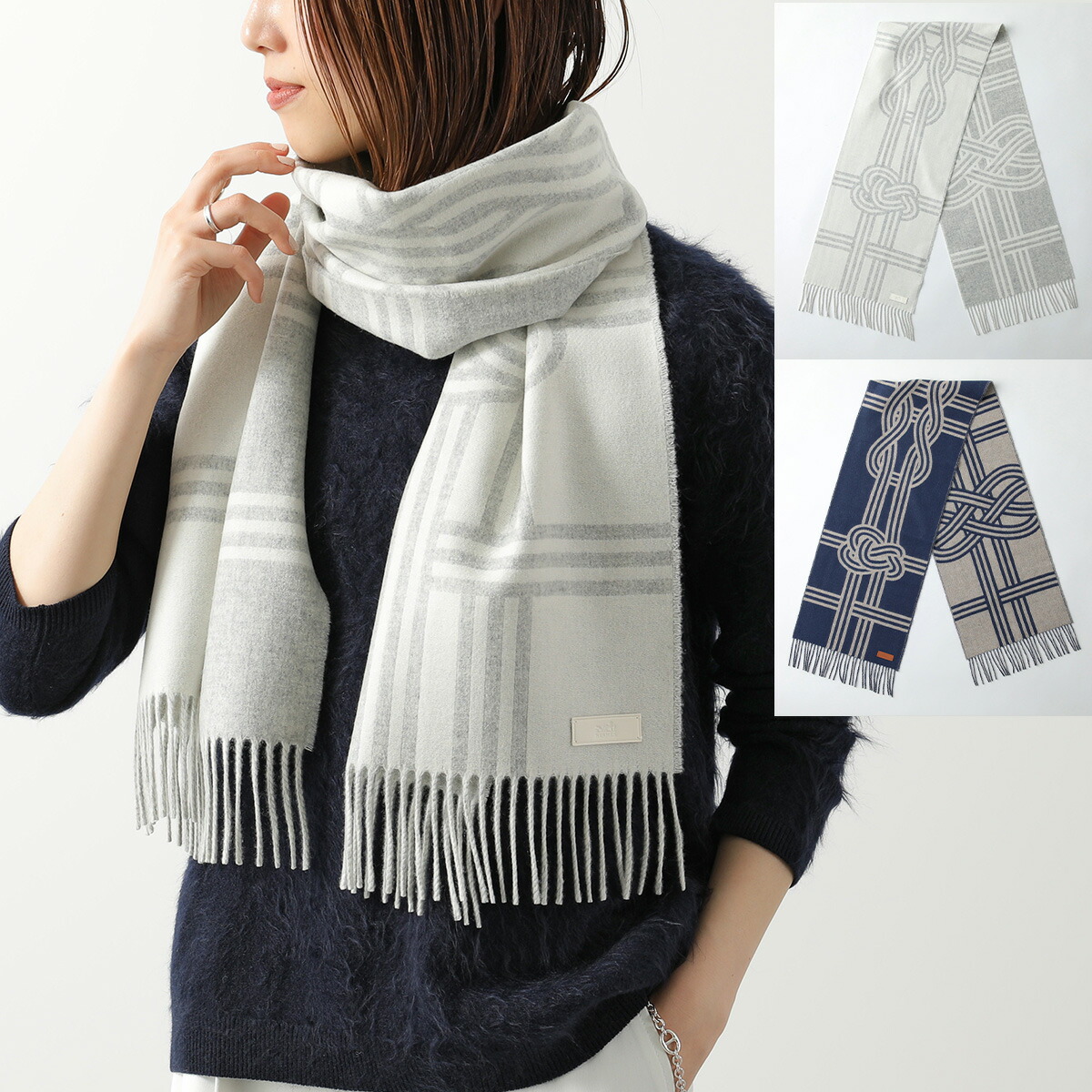 楽天市場】HERMES エルメス マフラー 160×30 カザック・キー