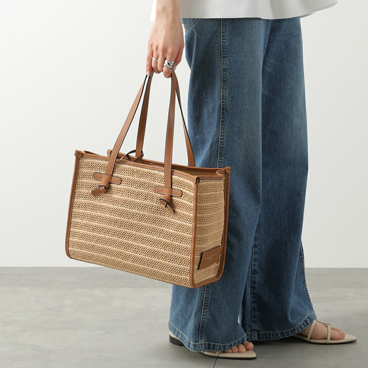 GIANNI CHIARINI ジャンニキアリーニ トートバッグ MARCELLA マルチェッラ S BS 6849 COMM RVMRK レディース かごバッグ ポーチ付き 鞄 NATURALE【dc_kikaku】｜インポートセレクトmusee 27,667円