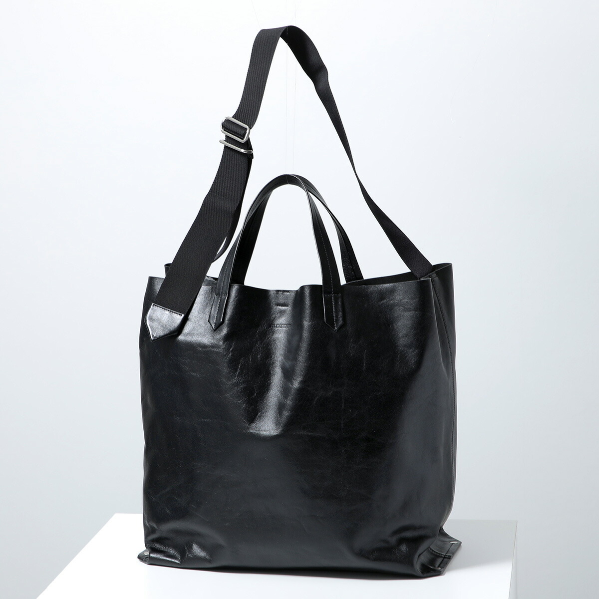 JIL SANDER ジルサンダー トートバッグ Tape Tote MD ミディアム J26WC0026 P4955 メンズ レザー ショルダーバッグ ロゴ 鞄 001/BLACK