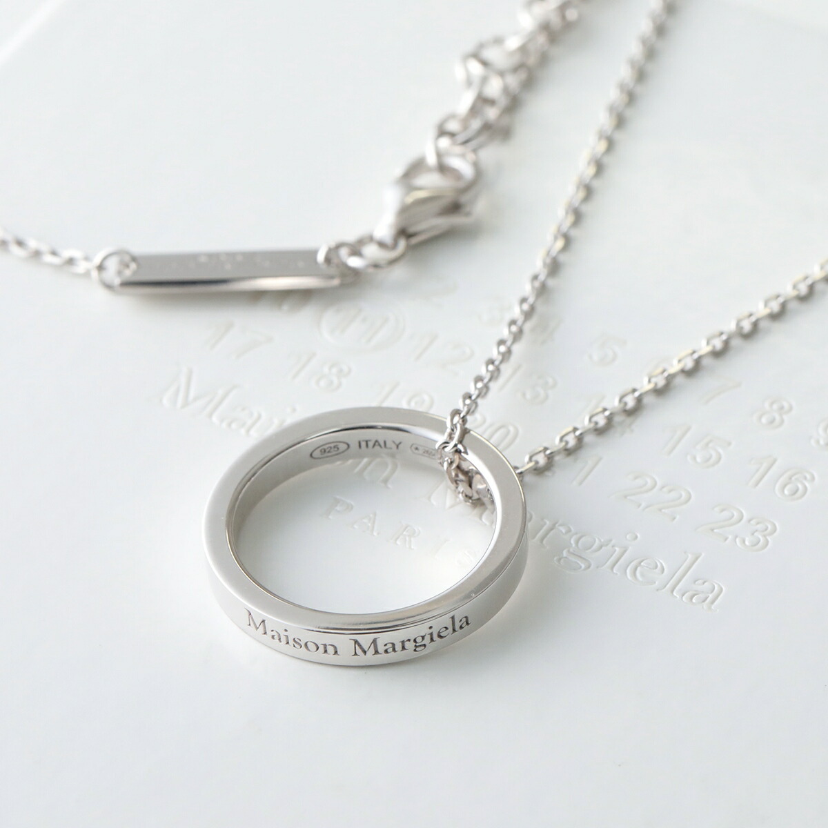 MAISON MARGIELA メゾンマルジェラ ネックレス SM1UU0066 P8865 レディース ロゴ リング ペンダント アクセサリー 指輪 シルバー925 102