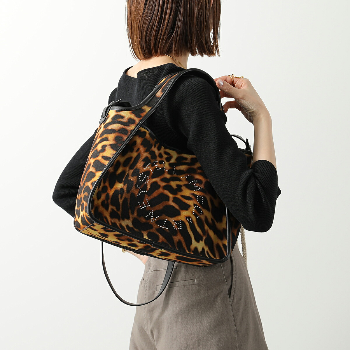 STELLA McCARTNEY ステラマッカートニー トートバッグ STELLA LOGO ステラロゴ 513860 WP0056 レディース レオパード ポーチ付き 鞄 9500/NATURAL