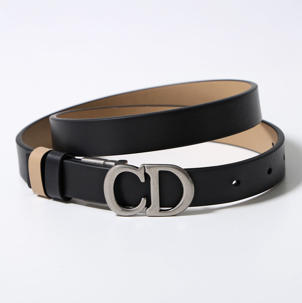 Dior ディオール ベルト B0335VWGA メンズ レザー リバーシブル CDロゴ メタルバックル ナローベルト 220|インポートセレクトmusee