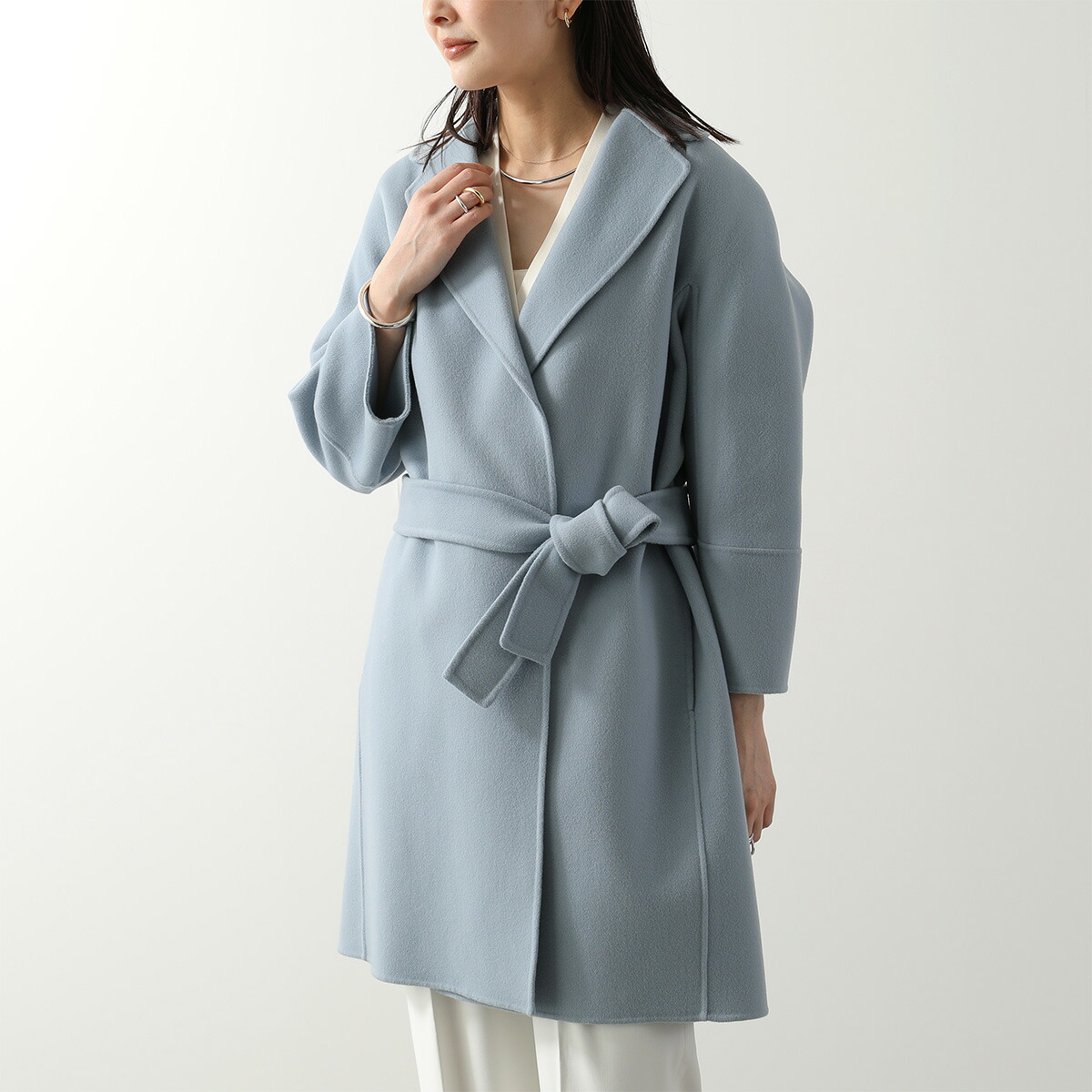 S MAX MARA エス マックスマーラ ロングコート ARONA アローナ レディース ヴァージン ウール ダブルフェイス ベルテッドコート ラップコート ガウン 016