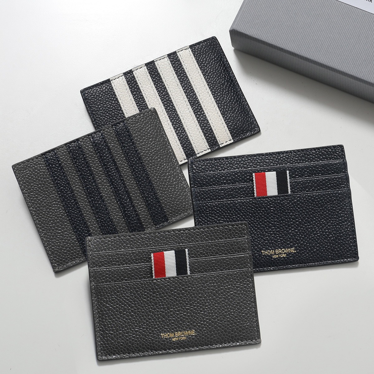 THOM BROWNE トムブラウン カードケース MAW220A 00198 メンズ レディース レザー ストライプ ロゴ パスケース 定期入れ ミニ財布 カラー2色【dc_kikaku】｜インポートセレクトmusee