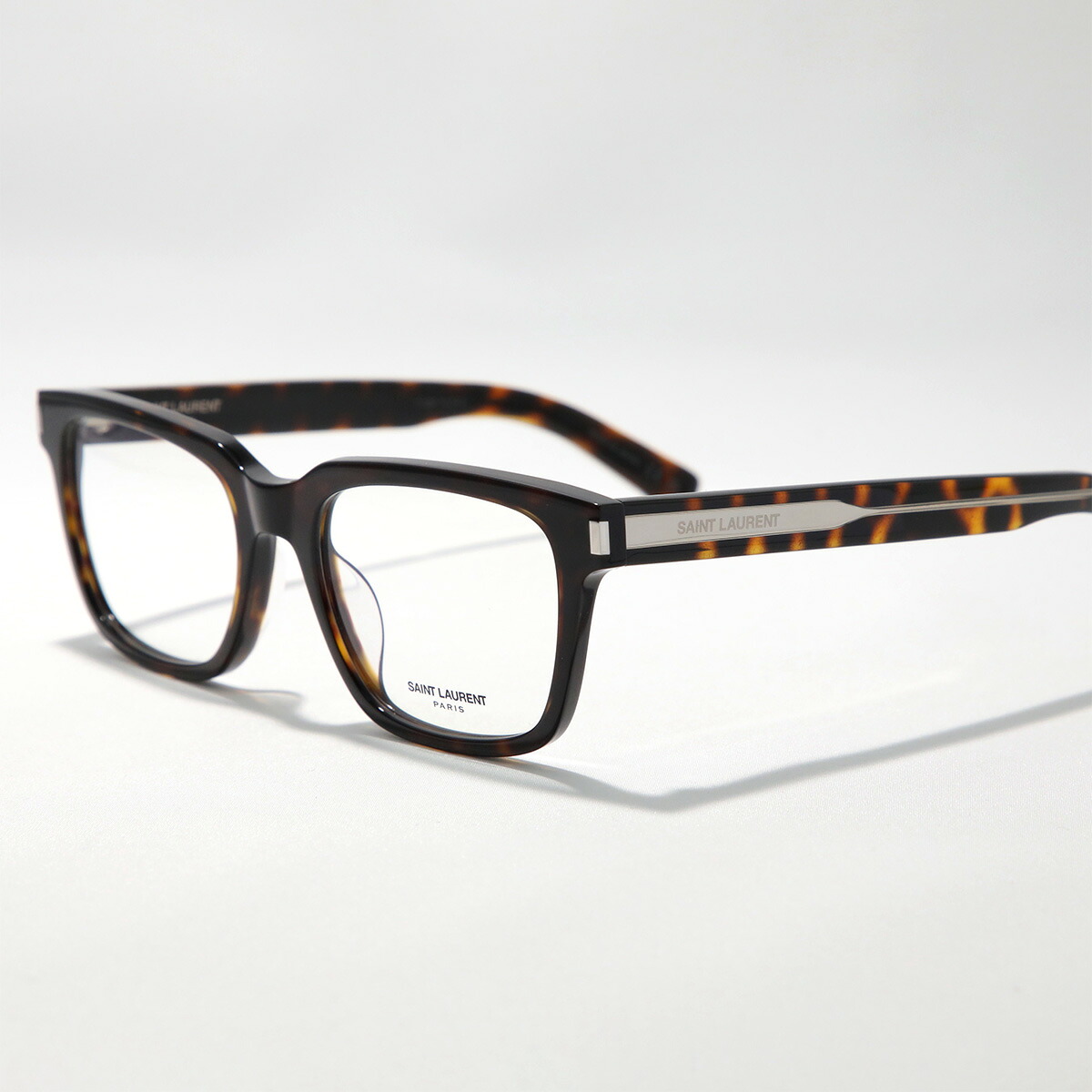 SAINT LAURENT サンローラン メガネ SL 621 メンズ レディース ウェリントン型 セルフレーム フルリム ロゴ アイウェア 002/HAVANA-CRYSTAL