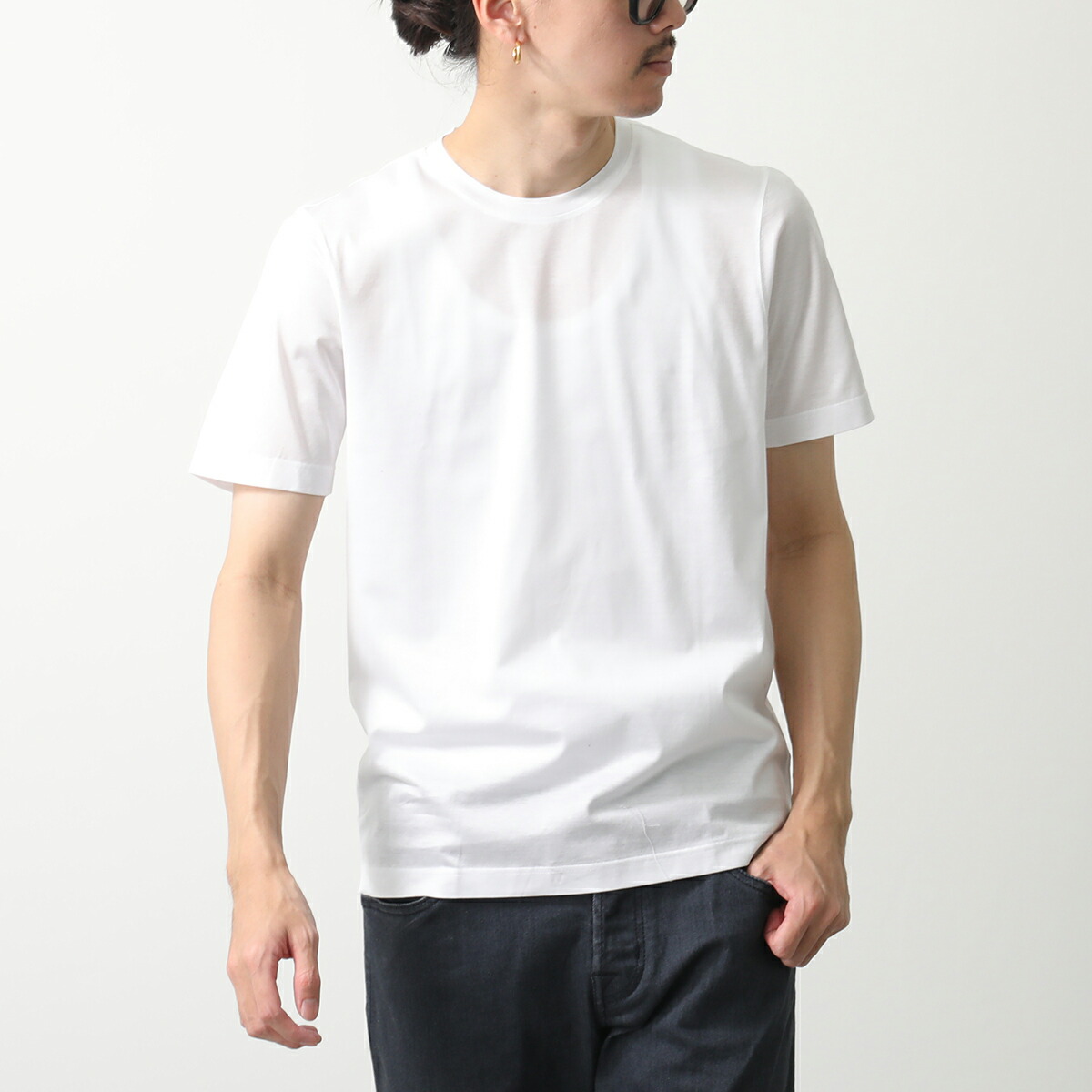 【訳あり-46のみ】GRAN SASSO グランサッソ Tシャツ 60133 74002 カットソー コットン マーセライズドコットン クルーネック 半袖 001