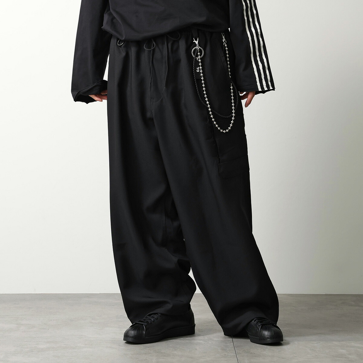 Y-3 ワイスリー ワイドパンツ SU STR PANTS スポーツ ユニフォーム ストレート KE3884 メンズ イージーパンツ ロゴ BLACK｜インポートセレクトmusee
