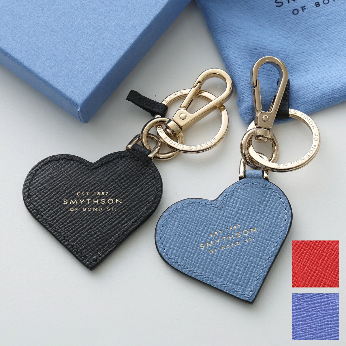 SMYTHSON スマイソン キーリング PANAMA PMA HEART KEYRING レディース パナマ ハート レザー キーホルダー ストラップ バッグチャーム カラー4色