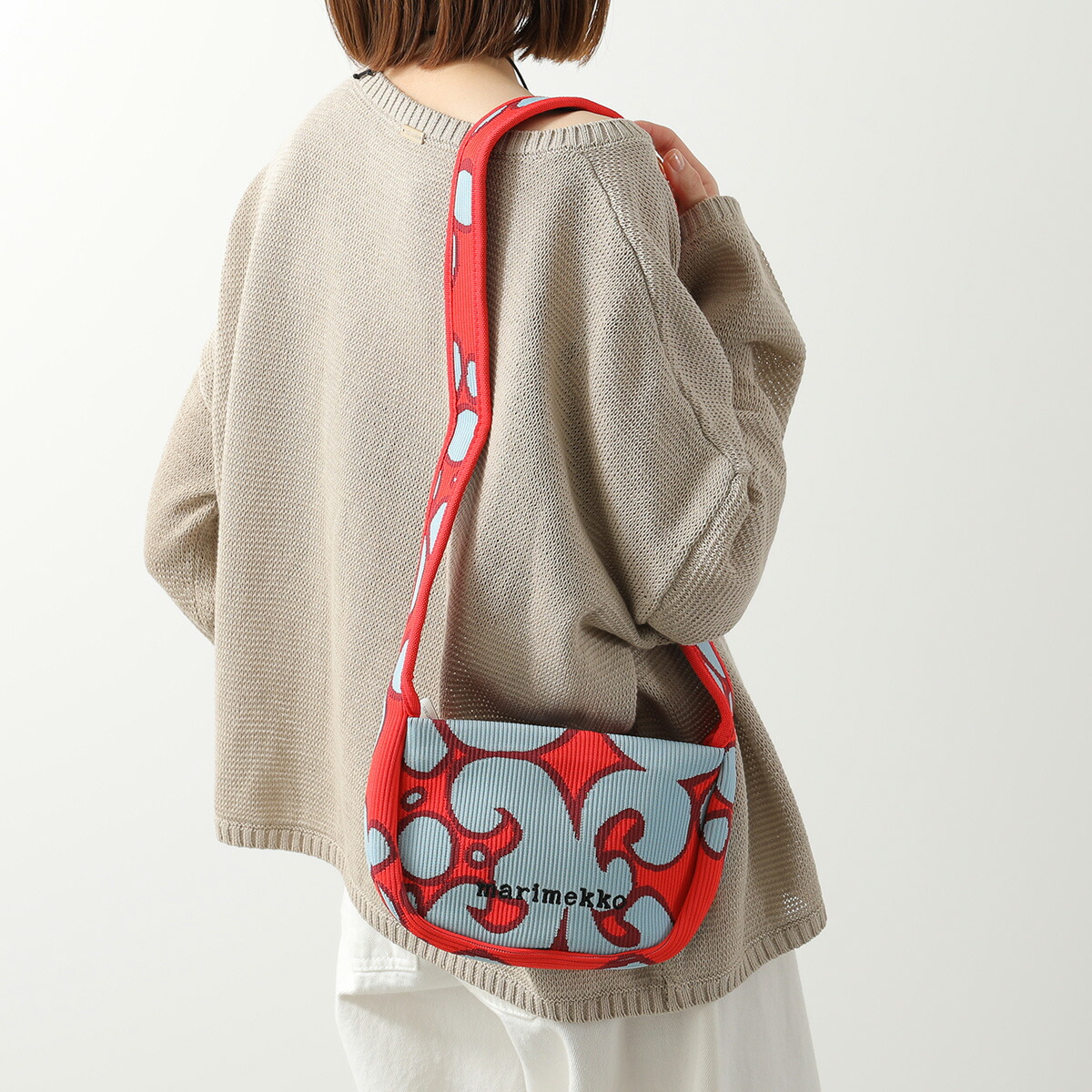 marimekko マリメッコ ショルダーバッグ Knitted Crossbody Keidas 095378 レディース Keidas柄 リブ編み ロゴ 鞄 335｜インポートセレクトmusee