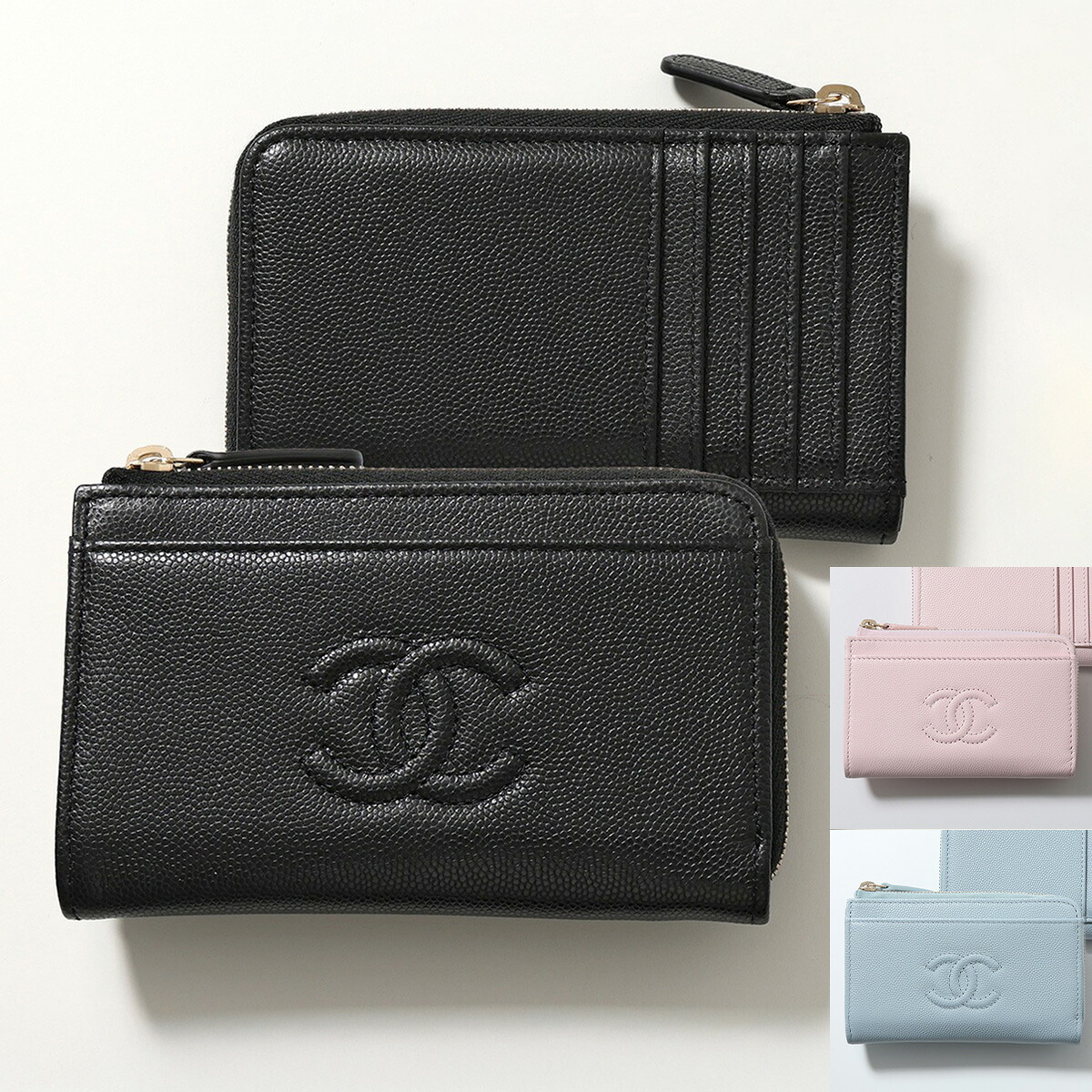 CHANEL シャネル コインケース AP4661 B20633 レディース カーフスキン レザー カードケース ミニ財布 フラグメントケース ココマーク CCマーク ステッチロゴ カラー3色