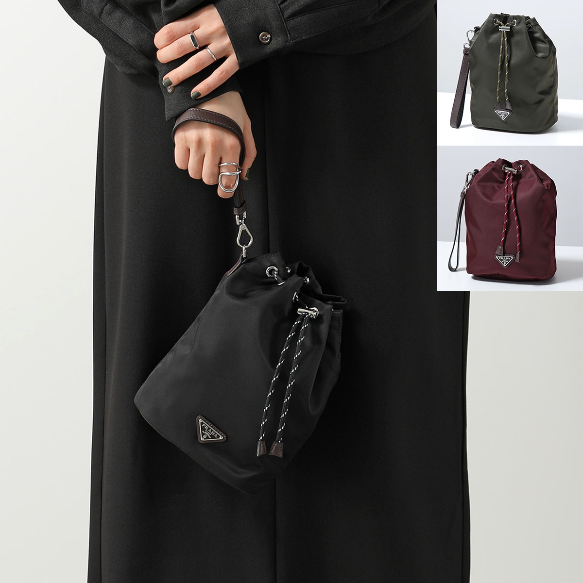 PRADA プラダ ポーチ SPEEDROCK スピードロック 2NE067 2HE1 レディース パラコード Re-Nylon リナイロン リストレット付き トライアングルロゴ クラッチバッグ 鞄 カラー3色 2NE067_2HE1_F0002