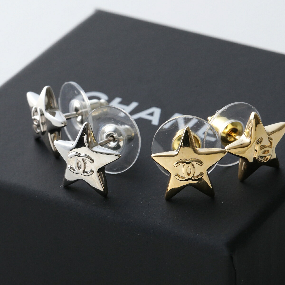 CHANEL シャネル ピアス ABH629 B24469 レディース ココマーク CCマーク ロゴ メタル スタッド 星 スター カラー2色【dc_kikaku】｜インポートセレクトmusee