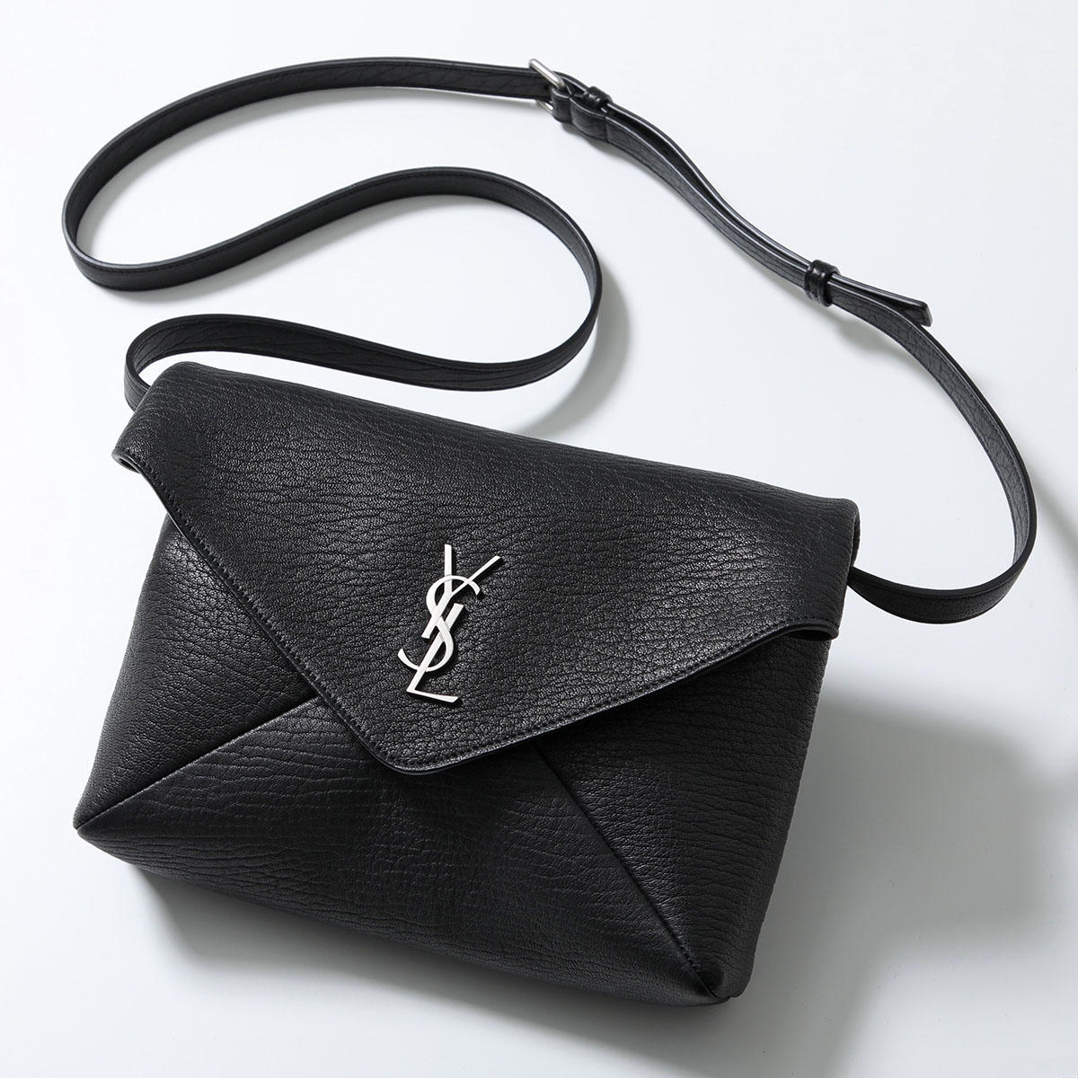 SAINT LAURENT サンローラン ショルダーバッグ 801490 AACIU メンズ レザー カサンドラロゴ フラットポーチ付き 鞄 1000/NERO 801490AACIU1000