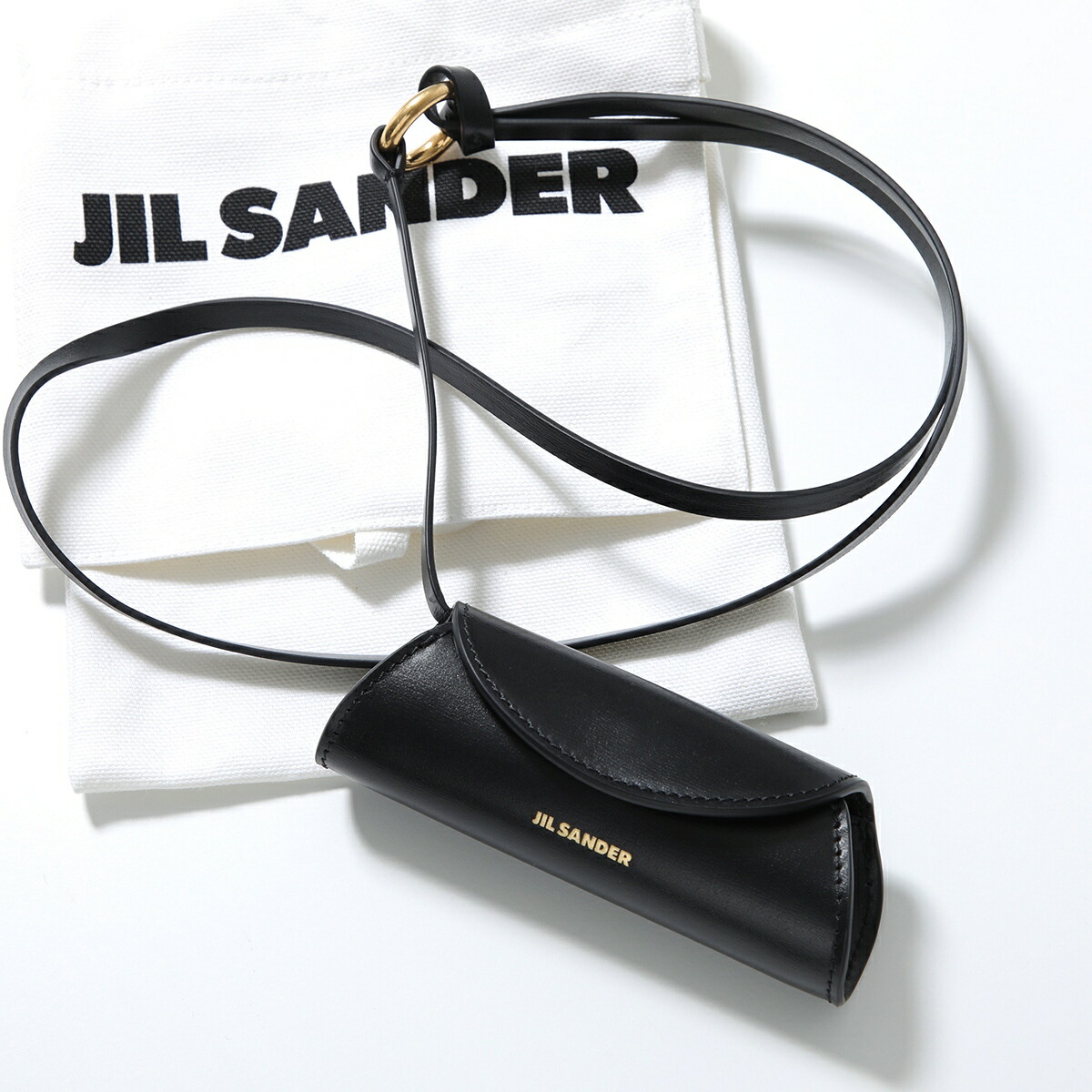 JIL SANDER ジルサンダー リップスティックケース CANNOLO カンノーロ J07VL0038 P4840 レディース メンズ レザー ストラップ付き ロゴ 001/BLACK J07VL0038P4840001
