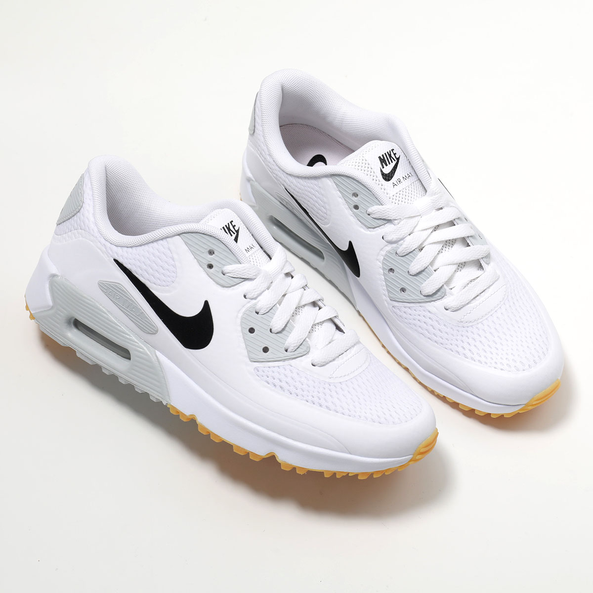 NIKE ナイキ スニーカー AIR MAX 90 GOLF エア マックス 90 ゴルフ HV9305 レディース ローカット 防水加工 ワッフルアウトソール 靴 102/WHITE-BLACK