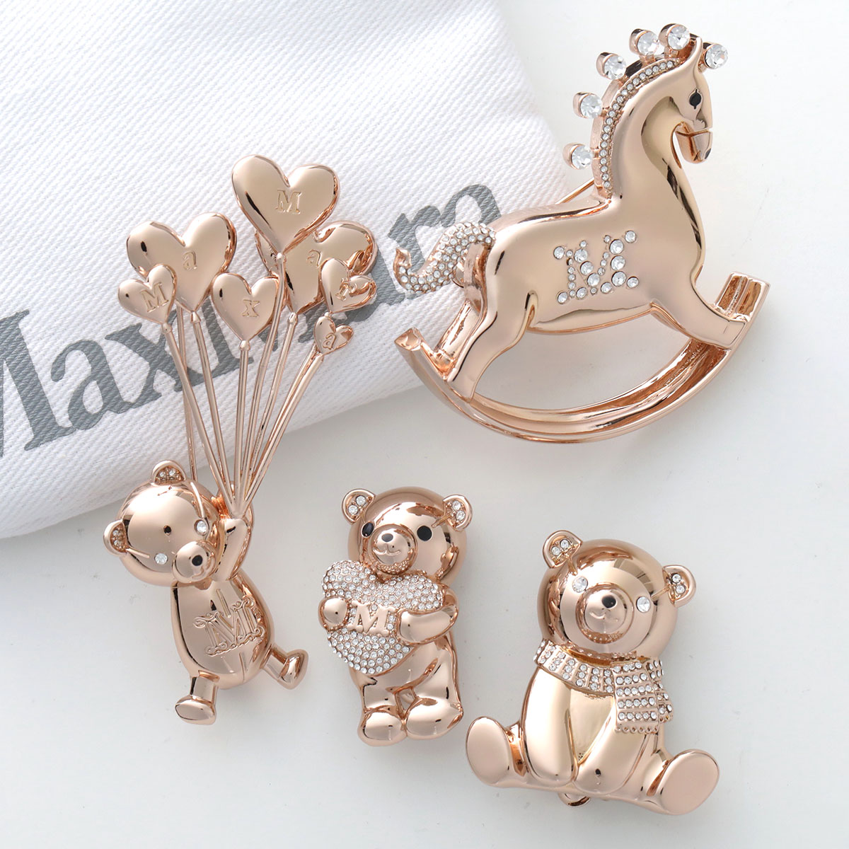 MAX MARA マックスマーラ ブローチ TEDDYBROOCH SHINY テディ シャイニー レディース クリスタル クマ 熊 ピンバッチ カラー11色