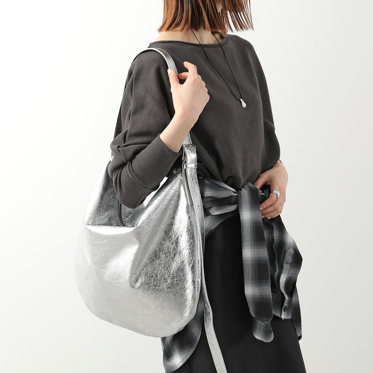MARCO MASI マルコマージ ワンショルダーバッグ 3612 VIT-LAM レディース メタリック トートバッグ ショルダーバッグ 鞄 SILVER