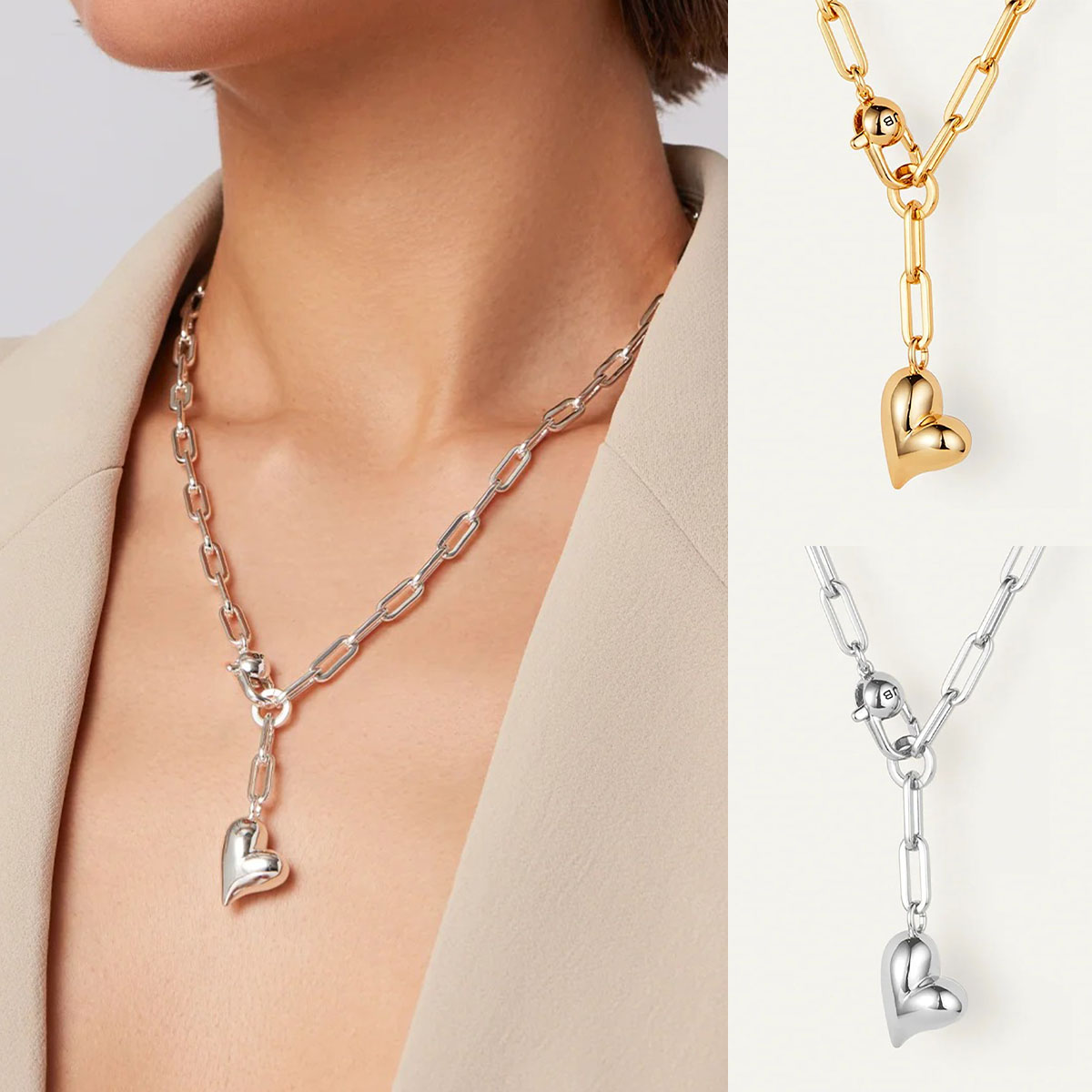 【最大2万円OFFクーポン対象・4/18～4/20限定】JENNY BIRD ジェニーバード ネックレス Puffy Heart Necklace JB1356-HPG JB1356-HPS レディース ハート チェーン アクセサリー ペンダント