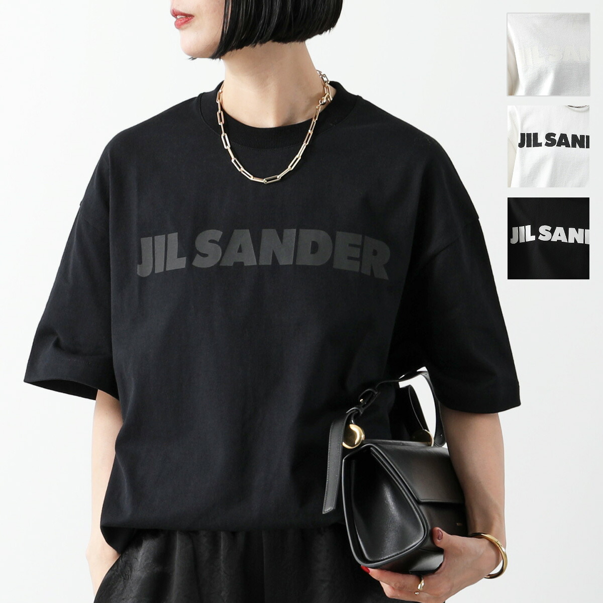 JIL SANDER ジルサンダー Tシャツ J03GC0137 J20243 J45148 レディース 半袖 カットソー クルーネック ロゴT コットン オーバーサイズ J03GC0137J45148102【dc_kikaku】|インポートセレクトmusee