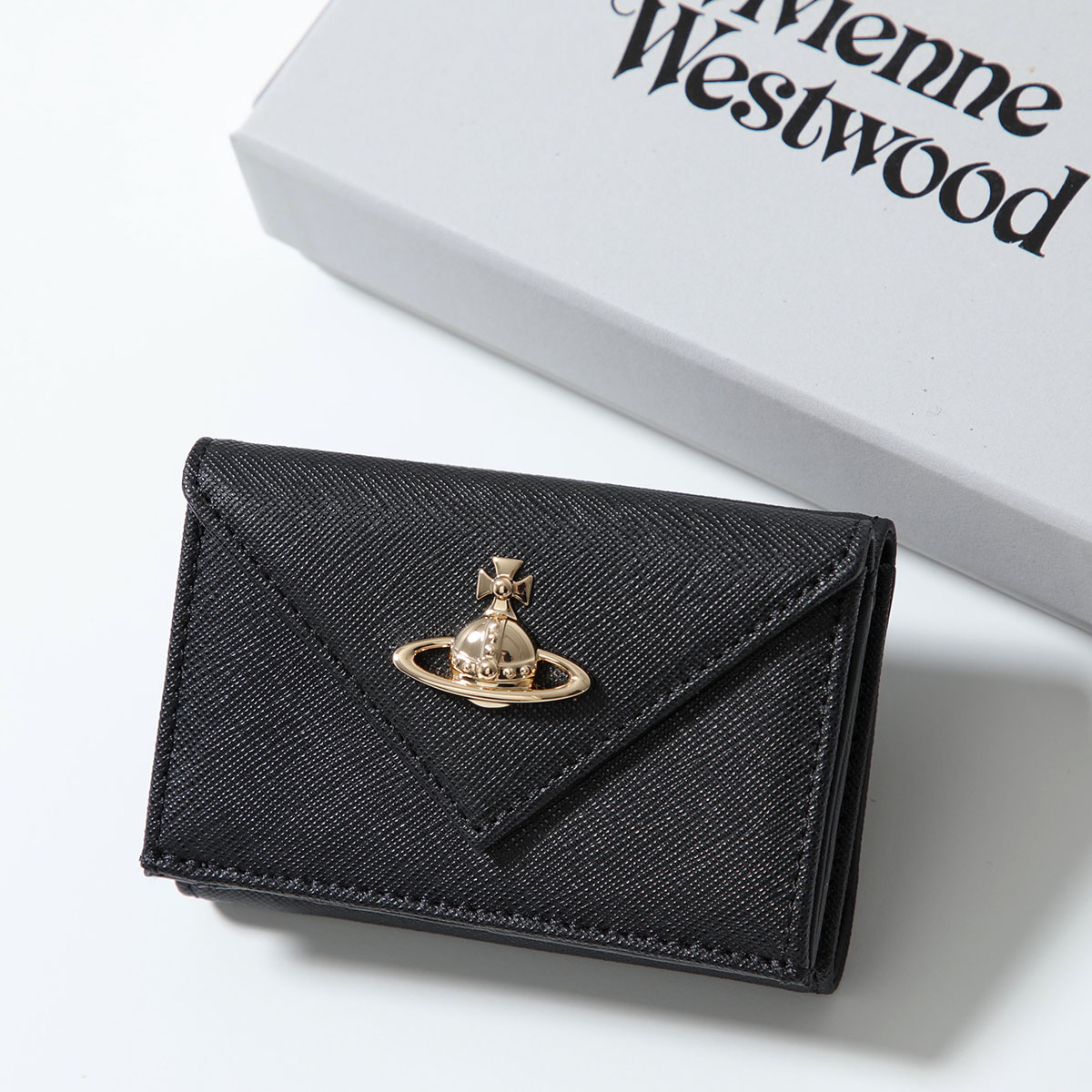 Vivienne Westwood ヴィヴィアンウエストウッド 三つ折り財布 ENVELOPE エンペロープ 5115002EW 51150009 L001N レディース レザー オーブ ミニ財布 N402/BLACK【dc_kikaku】|インポートセレクトmusee