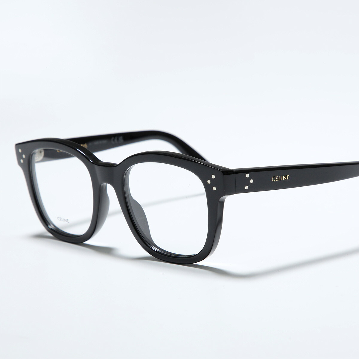 CELINE セリーヌ メガネ CL50098I レディース ウェリントン型 セルフレーム フルリム めがね 眼鏡 ロゴ アイウェア 伊達メガネ 黒縁メガネ 001|インポートセレクトmusee