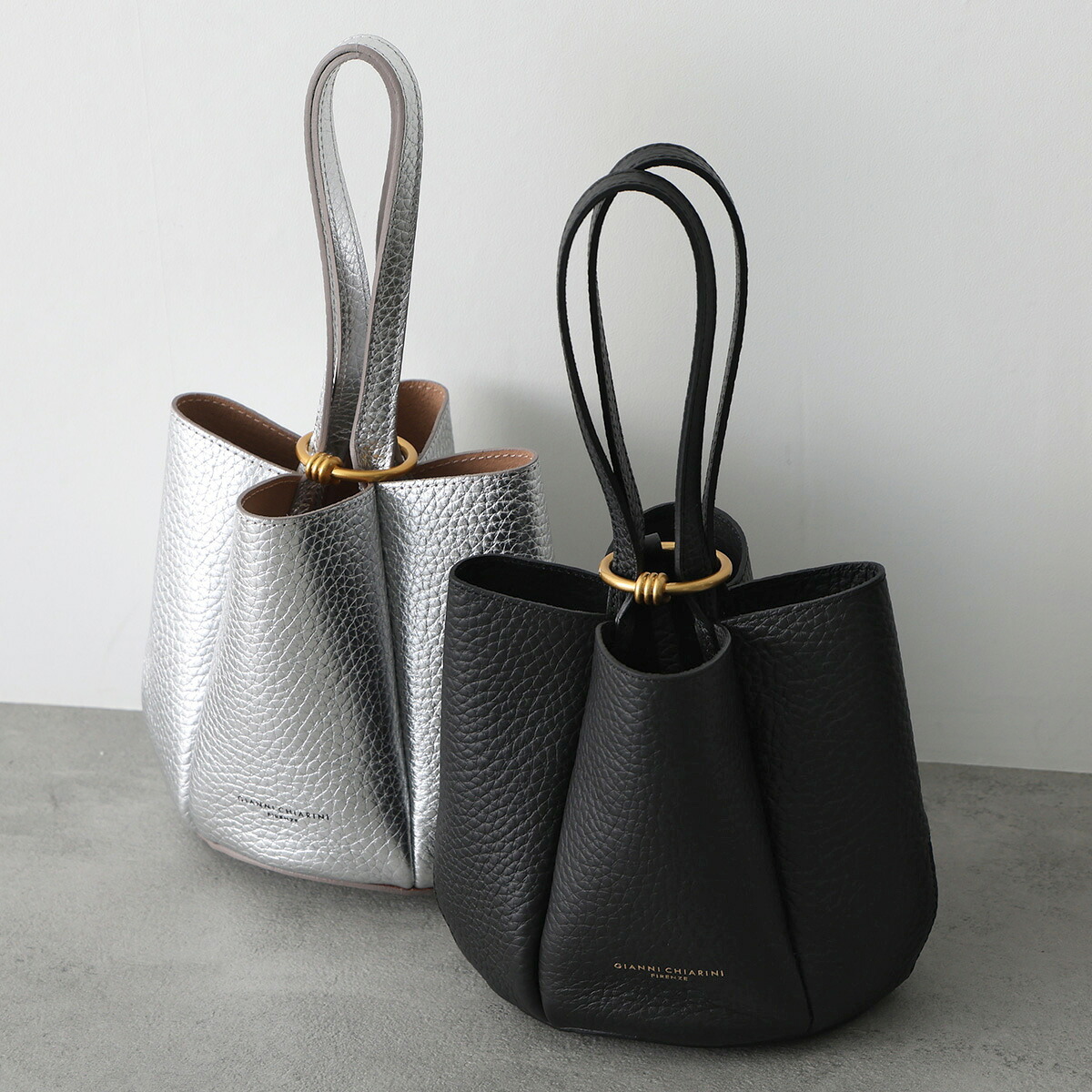 GIANNI CHIARINI ジャンニキアリーニ ハンドバッグ LILY リリー S BS12000 RNGDBL TU レディース レザー リングチャーム 鞄【dc_kikaku】｜インポートセレクトmusee