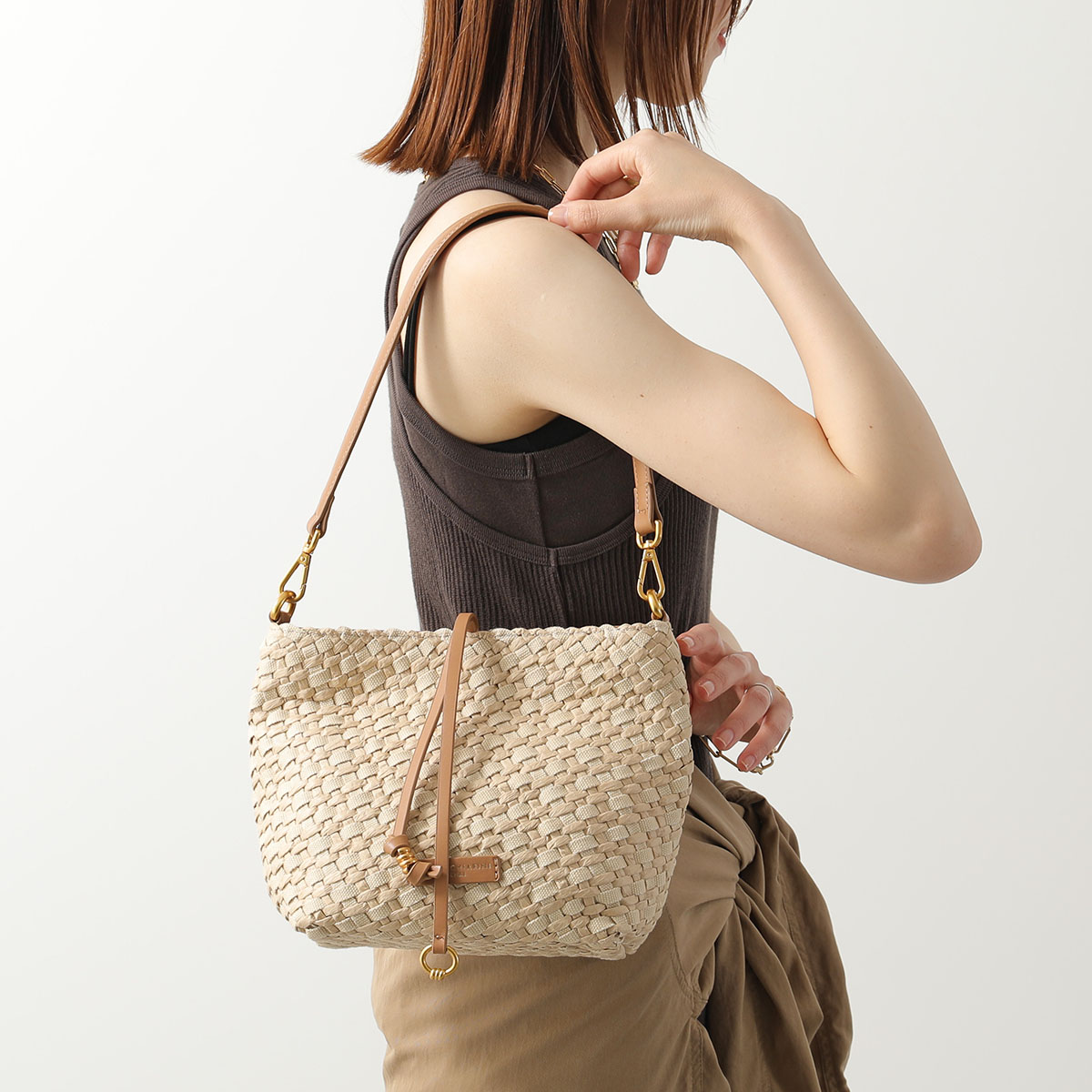 GIANNI CHIARINI ジャンニキアリーニ ハンドバッグ MERCY マーシー BS11766 COMMCNPG-INT レディース ショルダーバッグ かごバッグ 鞄 NATURALE｜インポートセレクトmusee