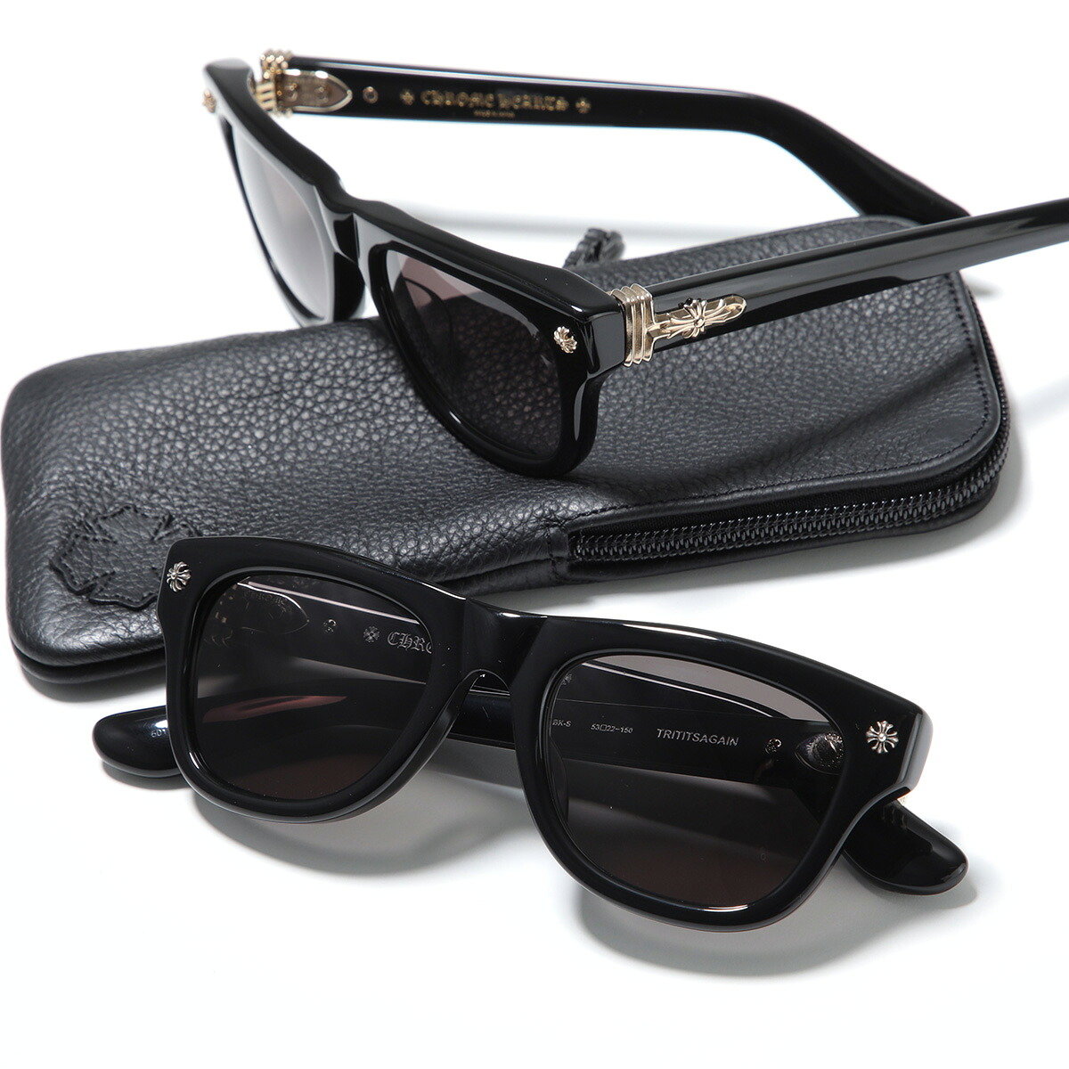 CHROME HEARTS クロムハーツ サングラス TRITITSAGAIN トライティッツアゲイン メンズ ウェリントン型 CHプラス セルフレーム フルリム アイウェア【dc_kikaku】｜インポートセレクトmusee