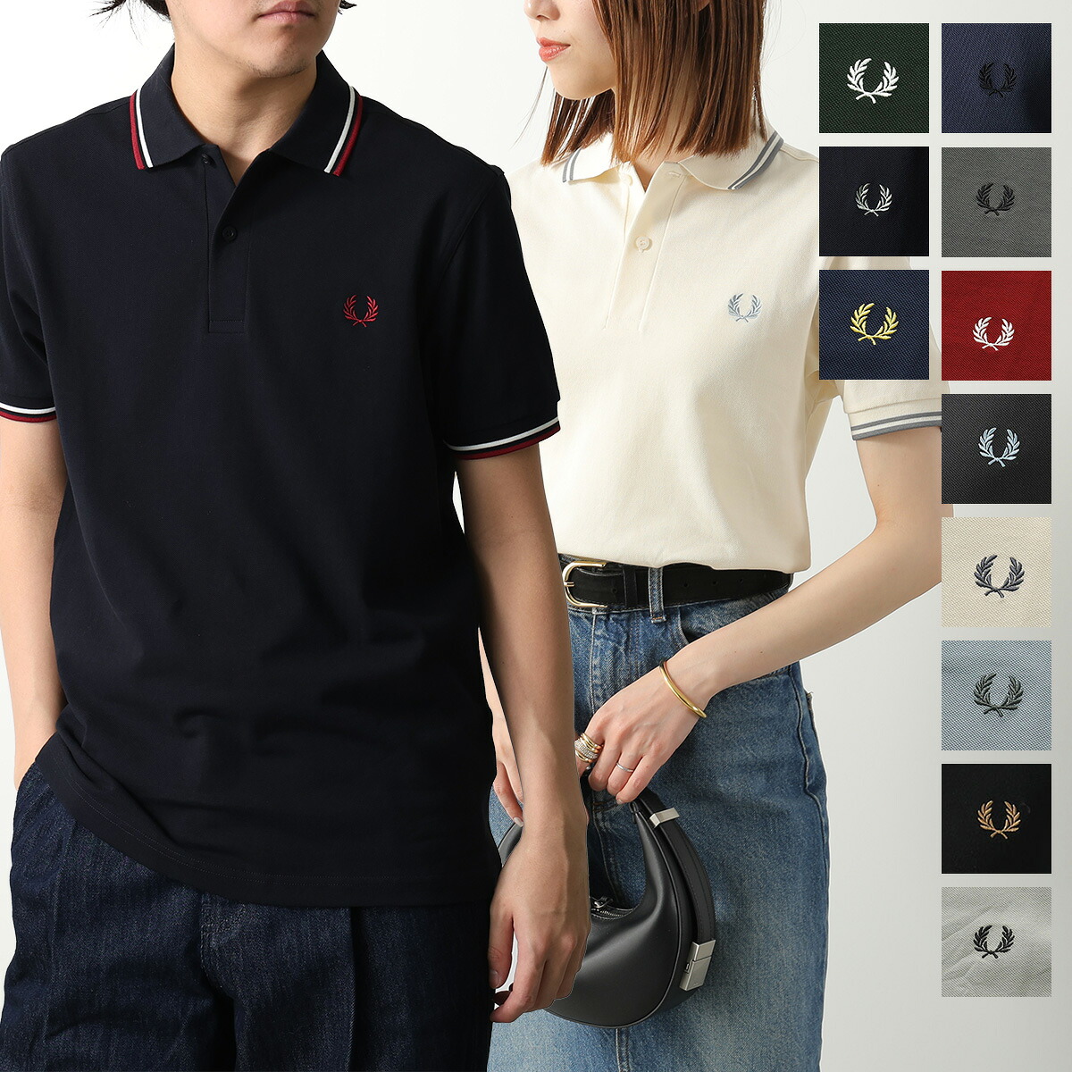 FRED PERRY フレッドペリー ポロシャツ TWIN TIPPED FRED PERRY SHIRT M3600 メンズ レディース 半袖 刺繍 ロゴ ツインテップ コットン｜インポートセレクトmusee 13,580円