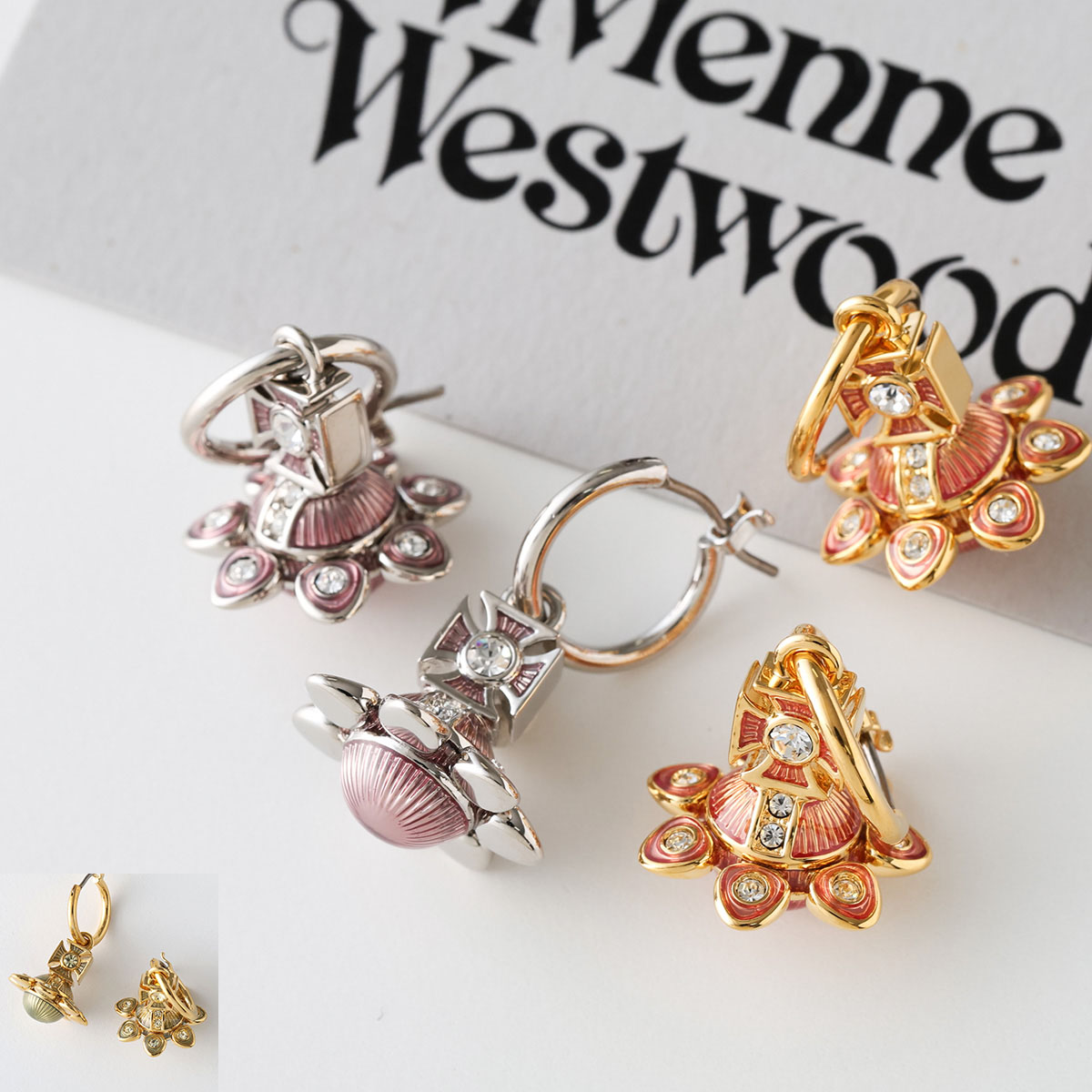 Vivienne Westwood ヴィヴィアンウエストウッド ピアス CAPUCINE カプシーヌ 6202017T レディース オーブ ラインストーン フラワー アクセサリー【dc_kikaku】|インポートセレクトmusee