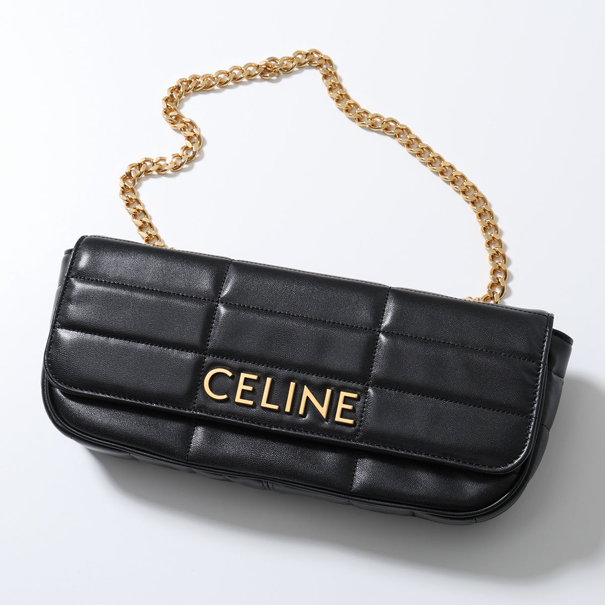CELINE セリーヌ ハンドバッグ 111843EPZ.38NO レディース レザー キルティング チェーン ショルダーバッグ ロゴ 鞄 Black｜インポートセレクトmusee