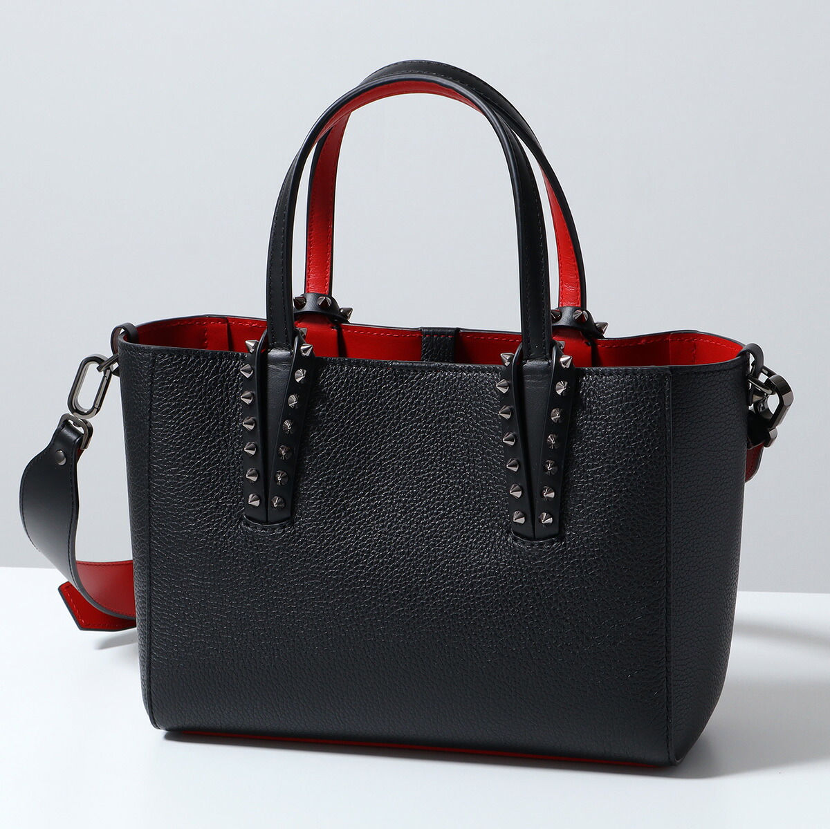 Christian Louboutin クリスチャンルブタン ショルダーバッグ CABATA MINI カバタ ミニ 3255086 レディース ハンドバッグ 鞄 B078/BLACK-GUN-METAL 3255086B078|インポートセレクトmusee