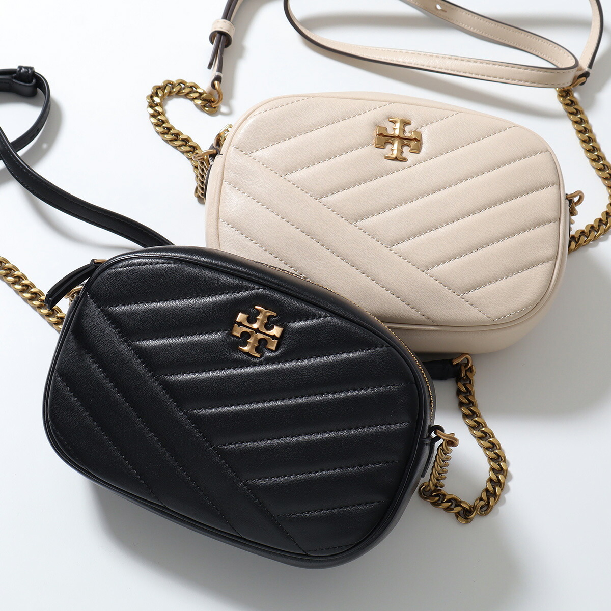 TORY BURCH トリーバーチ ショルダーバッグ KIRA CHEVRON CAMERA BAG キラ 152353 レディース キルティング レザー ポシェット ダブルT ロゴ 鞄｜インポートセレクトmusee