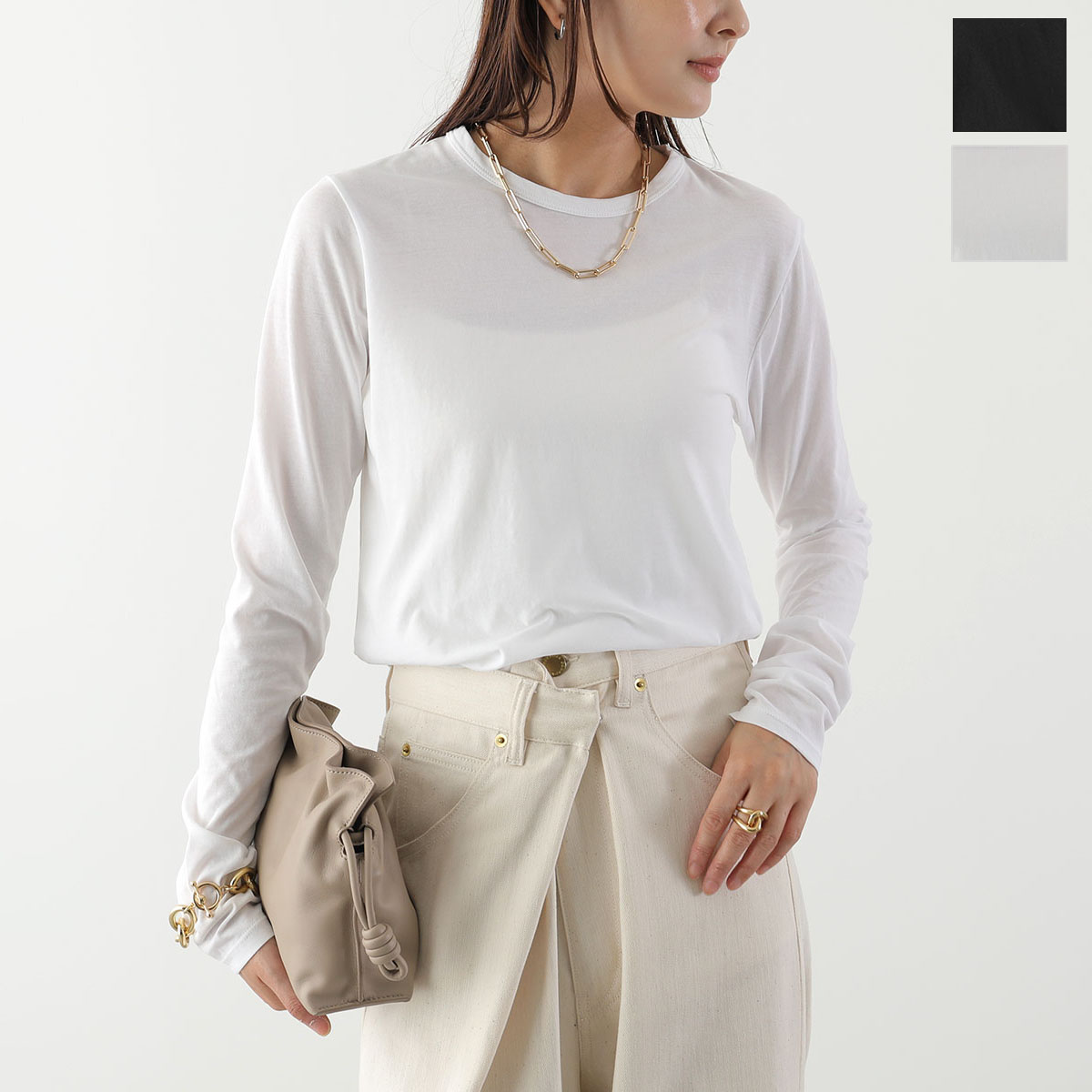 anana アナナ Tシャツ 16-054 レディース 長袖 カットソー シアー クルーネック コットン ストレッチ ロンT【dc_kikaku】|インポートセレクトmusee