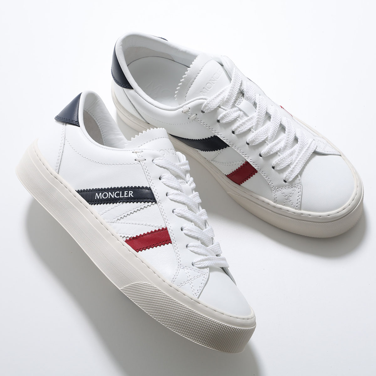 MONCLER モンクレール スニーカー MONACO 2 モナコ 4M00060 M4496 メンズ ローカット レザー ロゴパッチ刺繍 3cm シューズ 靴 001/WHITE 4M00060M4496001｜インポートセレクトmusee 47,940円