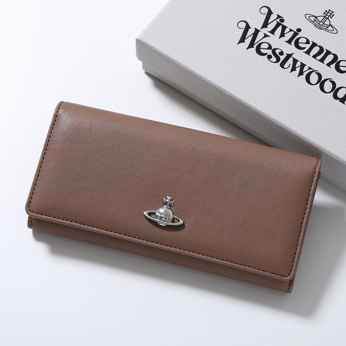 Vivienne Westwood ヴィヴィアンウエストウッド 二つ折り財布 5106005PW L00BX レディース 立体オーブ レザー P401/GREY|インポートセレクトmusee