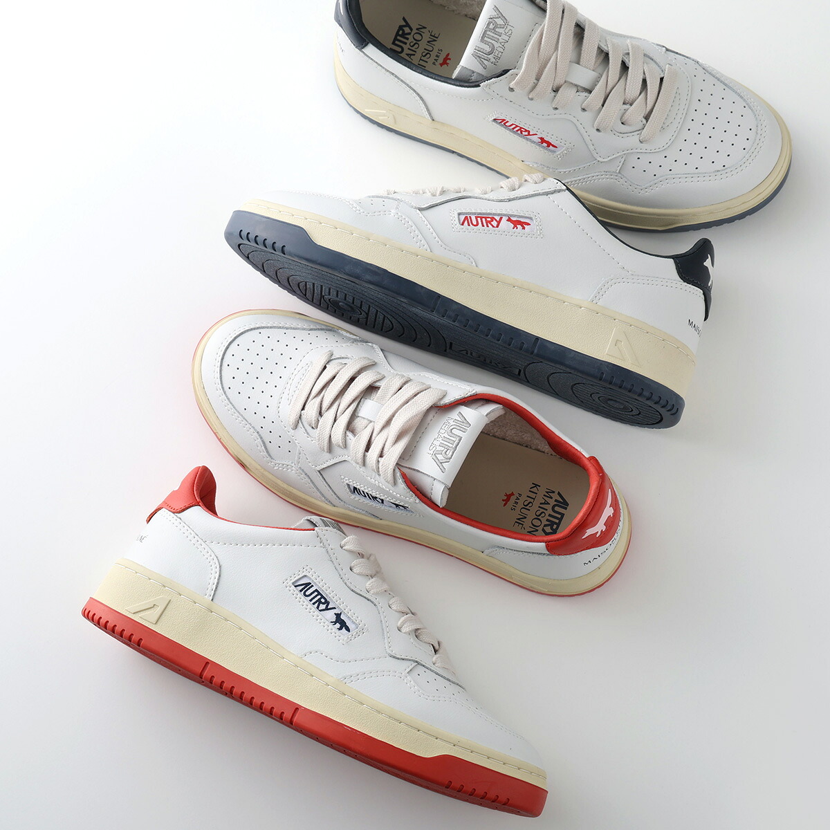 MAISON KITSUNE x AUTRY MEDALIST メゾンキツネ オートリー メダリスト コラボ スニーカー AULM MK01 MK02 メンズ プラットフォーム ローカット 厚底 シューズ 靴【dc_kikaku】|インポートセレクトmusee