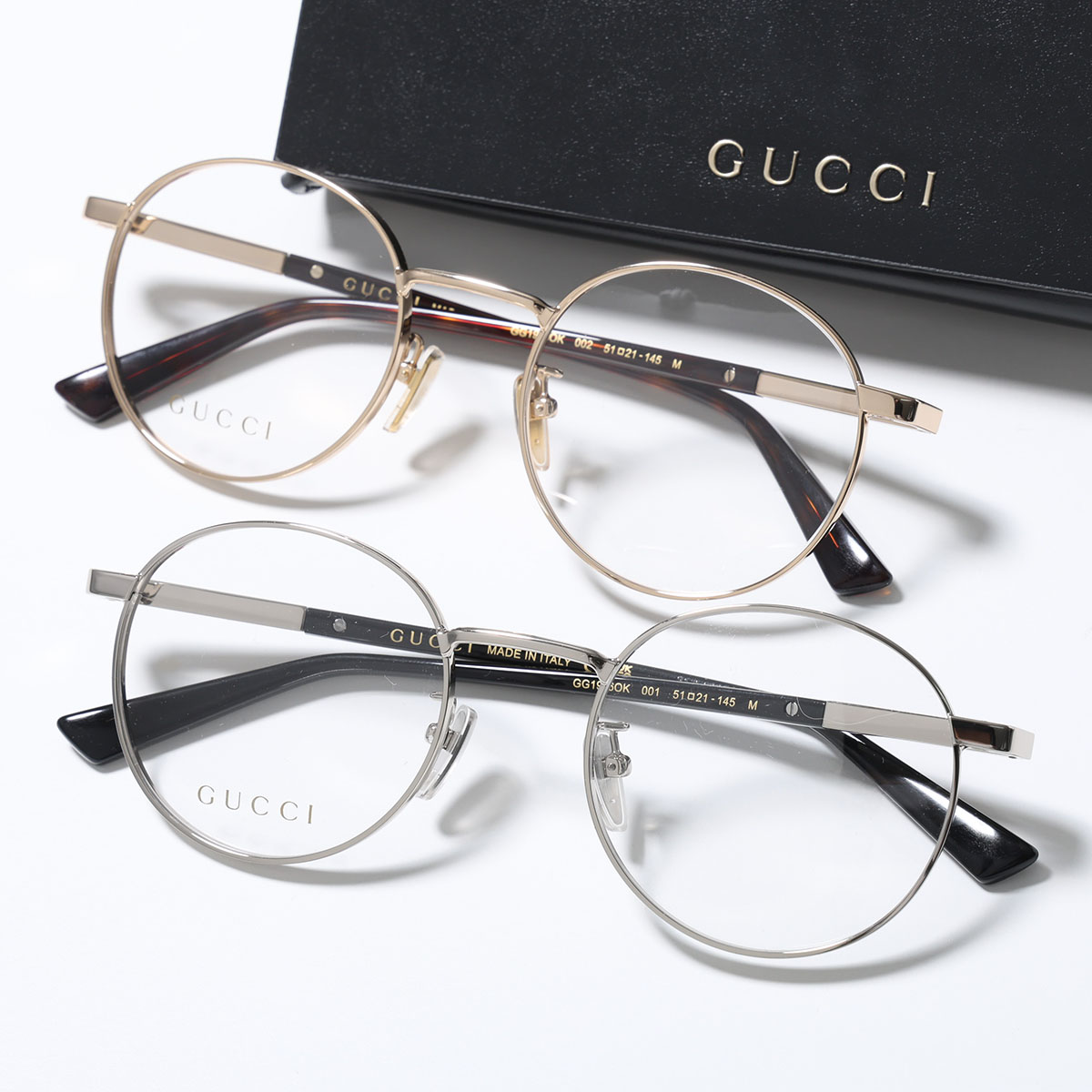 GUCCI グッチ メガネ GG1966OK メンズ レディース ボストン型 メタルフレーム 細フレーム フルリム クリングスタイプ アジアンフィット｜インポートセレクトmusee