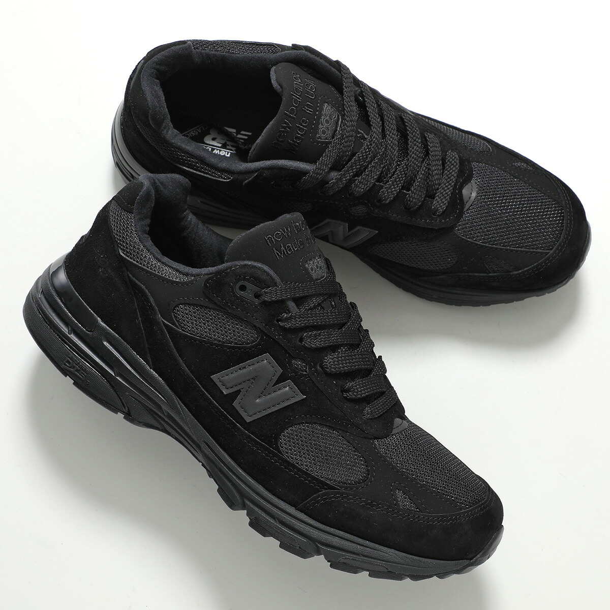 New Balance ニューバランス スニーカー U993BL レディース ローカット スウェード メッシュ Made in USA Dウィズ 軽量 4cm シューズ 靴 オールブラック|インポートセレクトmusee