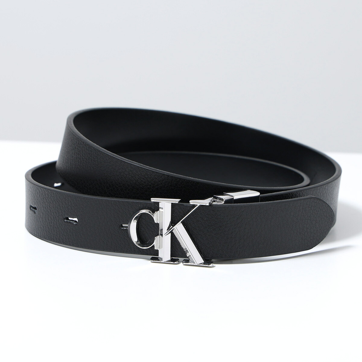 Calvin Klein カルバンクライン ベルト FACET CK PEBBLE REV/ADJ 25MM LV04F7044G レディース レザー CKバックル UB1/BLACK-MICROPEBBLE｜インポートセレクトmusee 11,242円