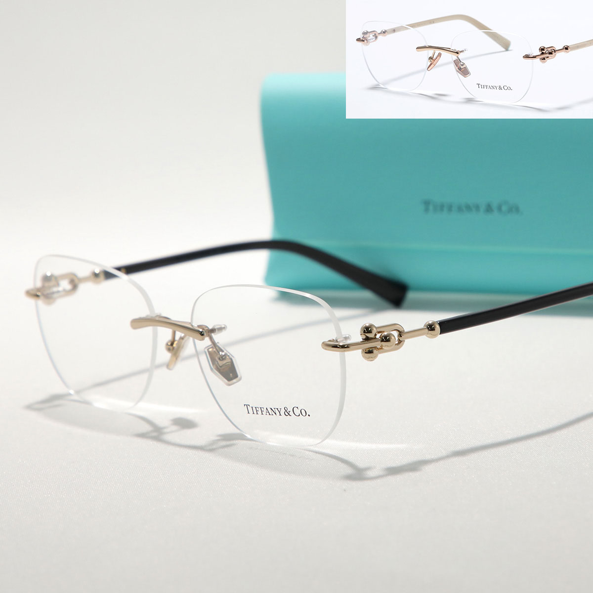 Tiffany&Co. ティファニー メガネ HardWear ハードウェア TF1170-D レディース メンズ スクエア型 リムレス クリングスタイプ めがね 眼鏡 アジアンフィット｜インポートセレクトmusee