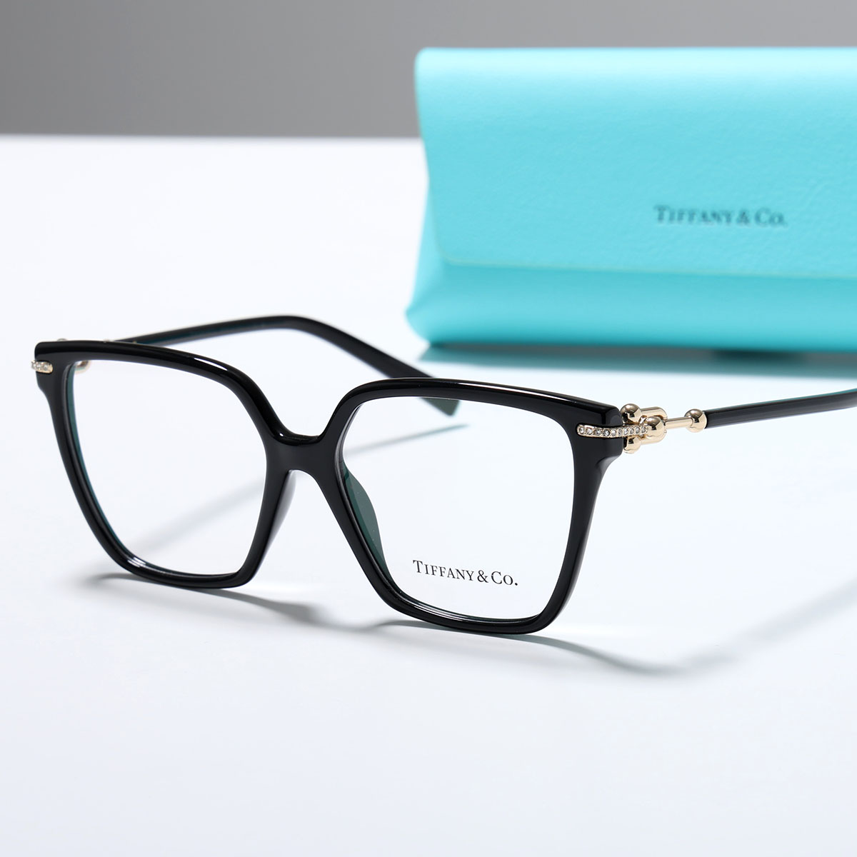 Tiffany&Co. ティファニー メガネ HardWear ハードウェア TF2290-B-U レディース ウェリントン型 スクエア型 セルフレーム フルリム クリスタル|インポートセレクトmusee