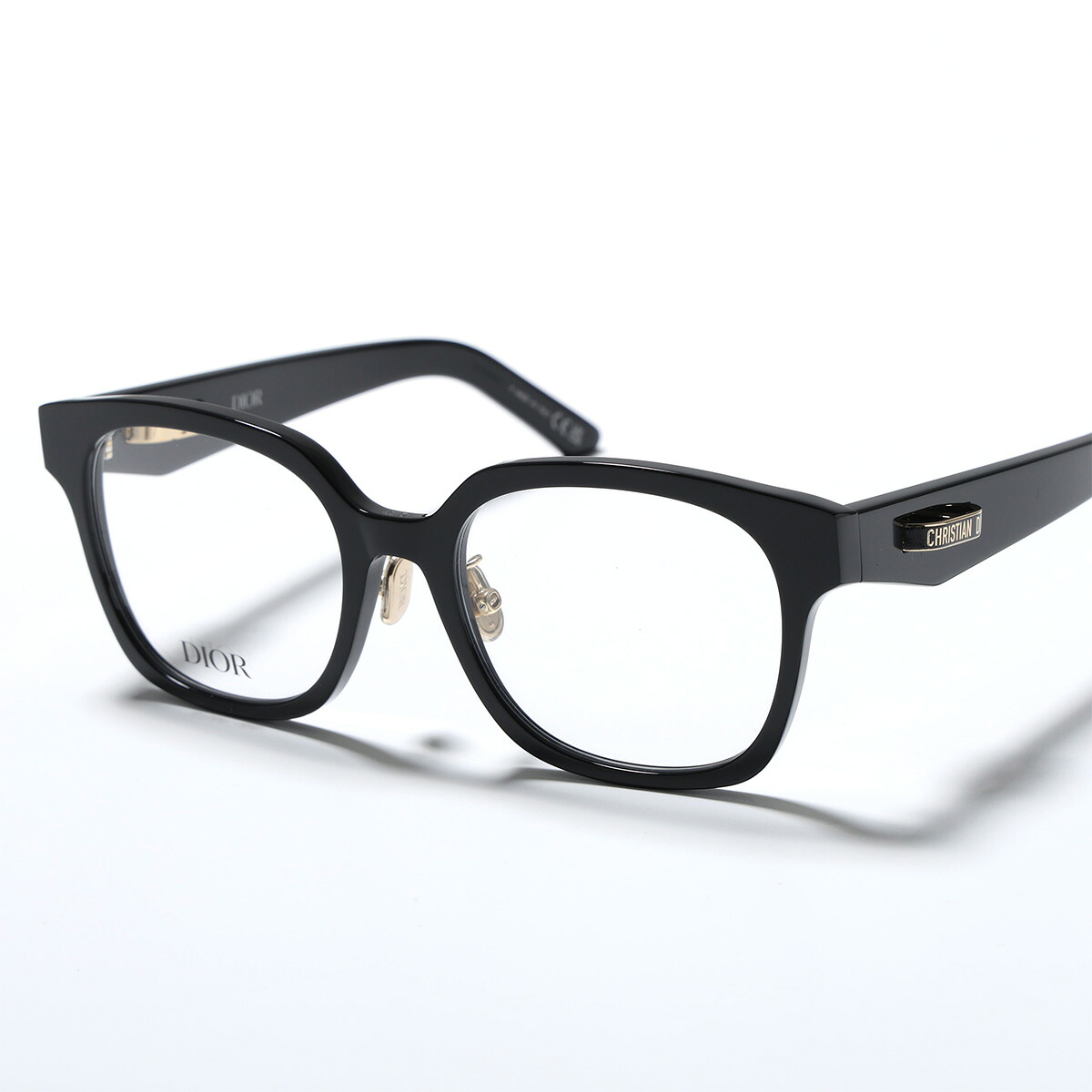 Dior ディオール メガネ CDiorO S5F 1000 CD50134F 001 レディース ウェリントン型 セルフレーム フルリム クリングスタイプ めがね 眼鏡 メタルロゴ ブラック|インポートセレクトmusee