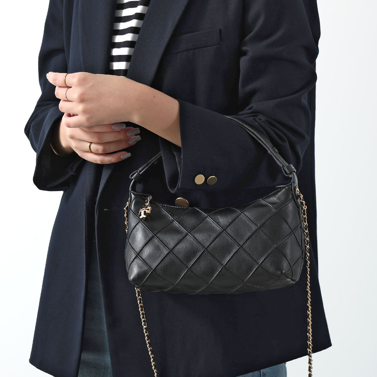 TORY BURCH トリーバーチ ハンドバッグ FLEMING POCHETTE フレミング ポシェット 179966 レディース ショルダーバッグ レザー 鞄 001/BLACK|インポートセレクトmusee