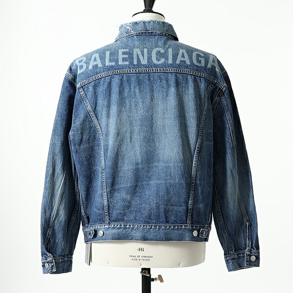 楽天市場 Balenciaga バレンシアガ Tbp46 Logo On Back オーバーサイズ デニムジャケット ジージャン Gジャン ブルゾン 4773 Blue メンズ インポートセレクト Musee