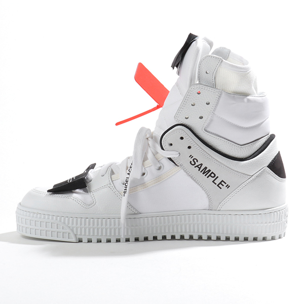 楽天市場 Off White オフホワイト Virgil Abloh Omia109r19c Off Court High キャンバス レザー コンビ ハイカット スニーカー 0110 ホワイト 靴 メンズ インポートセレクト Musee